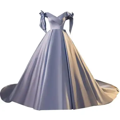 法式蓝色一字肩声乐演出主题敬酒服走秀高级感长裙晚礼服2023新款