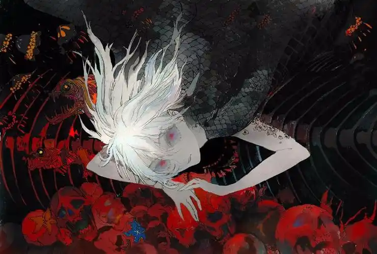 插画分享|黑暗风少女插画,画风太飒了!