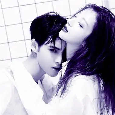 紫色甜蜜双人情头一对两张高清图片_情侣头像_头像屋