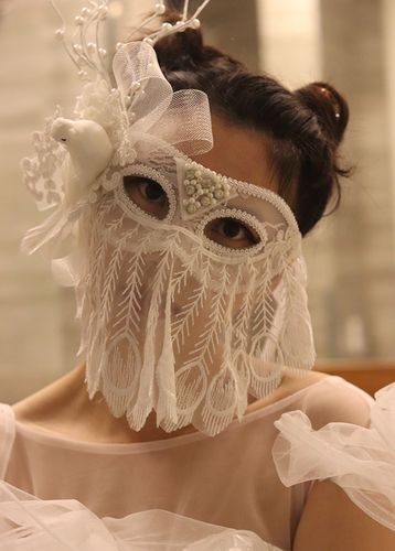 假面舞台白色蕾丝神秘性感面具树枝公主派对万圣节蒙面狂欢派对女