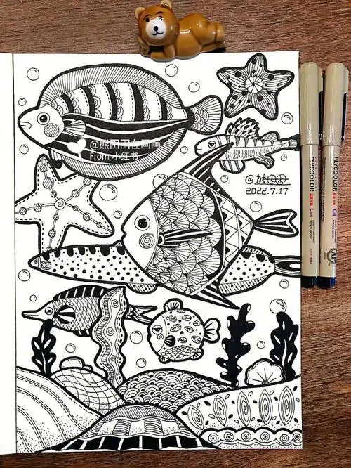 一颗橘子手绘打卡11期day01线条装饰画