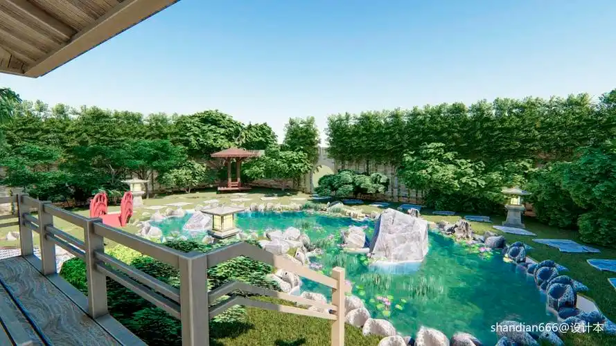 日式的花园庭院设计201-500m家装装修案例效果图