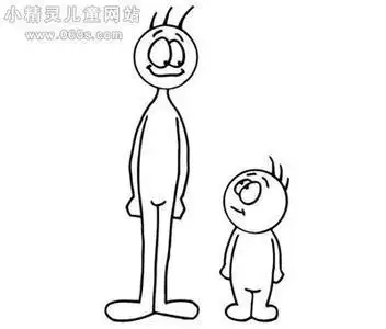 高矮对比的人物简笔画