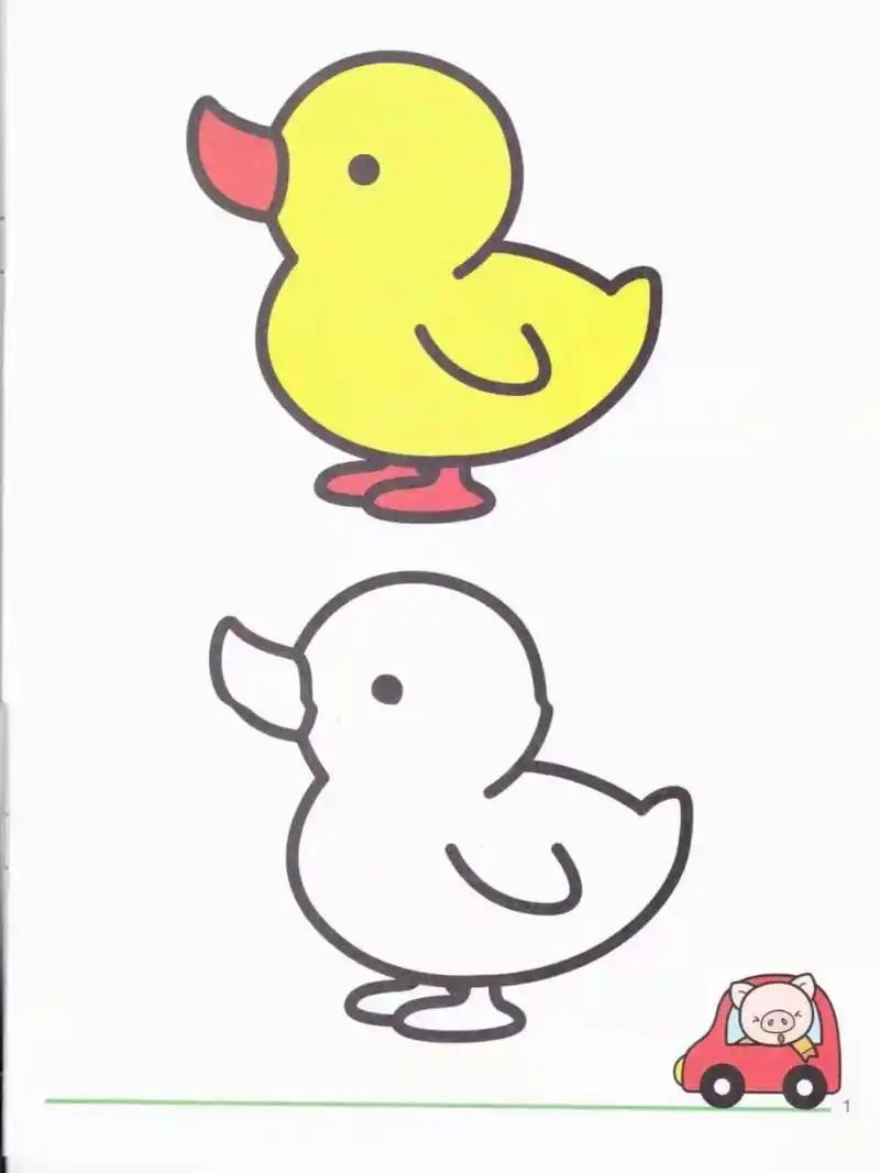 幼儿简笔画涂色 幼儿小班宝宝简笔画涂色