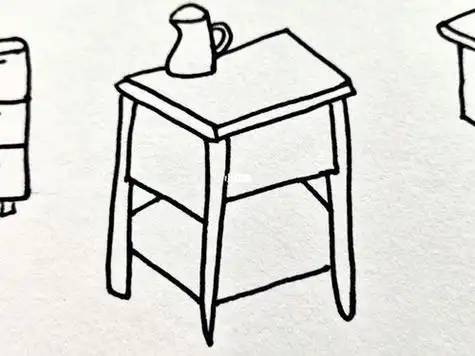 旧的桌子简笔画