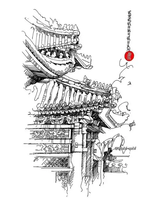 钢笔建筑速写  #建筑手绘  #故宫