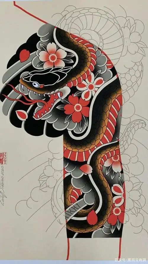 日式纹身手稿收集分享,相信你在需要的时候不要满网的去找,收藏