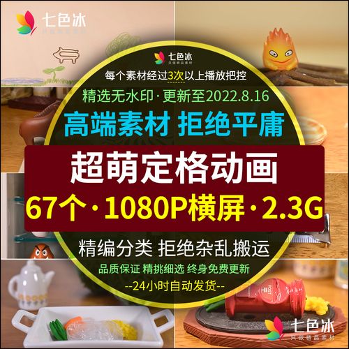 超萌定格动画视频素材放松解压趣味创意美食过家家卡通故事小剧场