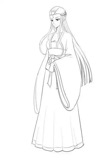 衣服简笔画步骤手绘古装人物公主简笔画 第1页古代鞋子画法日常用品简