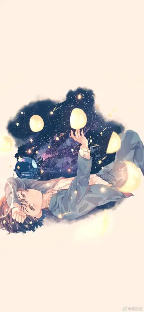 动漫男生 cr:@见水印 手绘插画/漫画少女/可爱卡通/旧漫壁纸/锁屏屏保