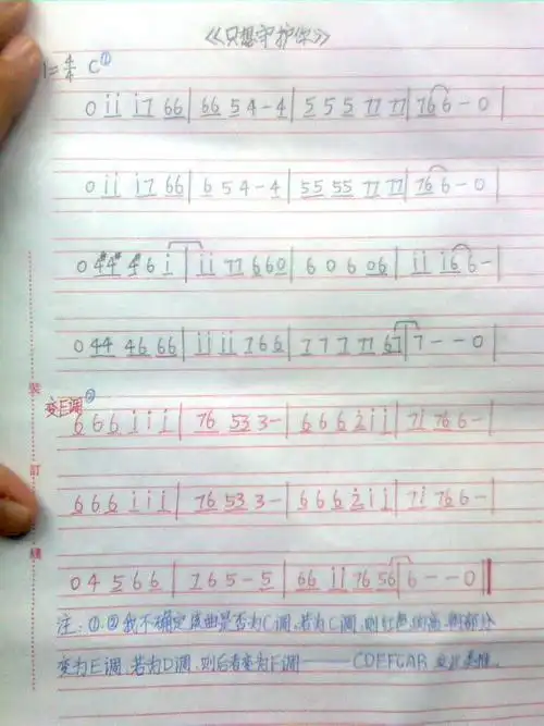 《只想守护你》钢琴版(戴拿奥特曼片尾曲)的五线谱或者简谱