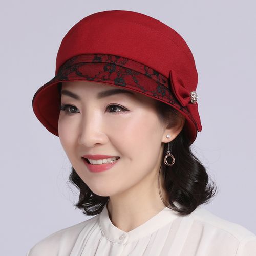 中年妈妈帽子冬季薄款洋气老人奶奶婆婆春秋帽子