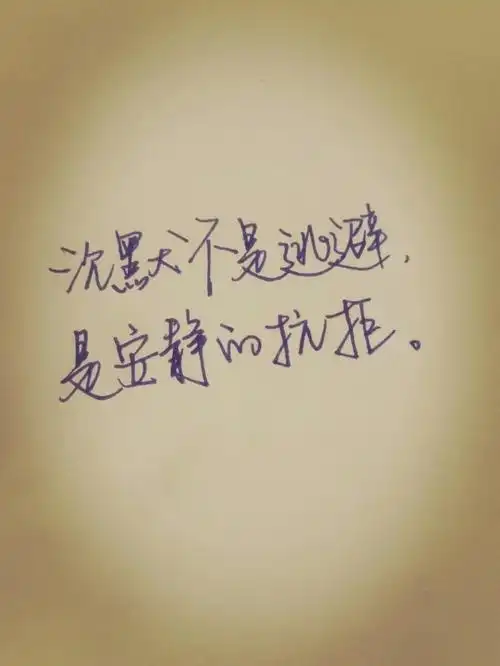 沉默不是逃避,是安静的抗拒.所以沉默不代表懦弱