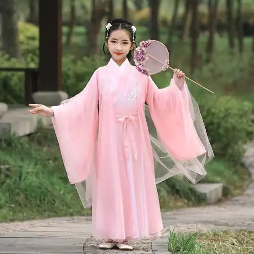 古装汉服女童夏杨紫锦觅同款香蜜仙女服中国风古代公主演出服摄影