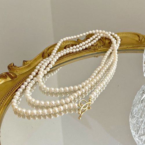 送玫瑰不如送珍珠 复古法式多层天然巴洛克珍珠项链气质女高级感