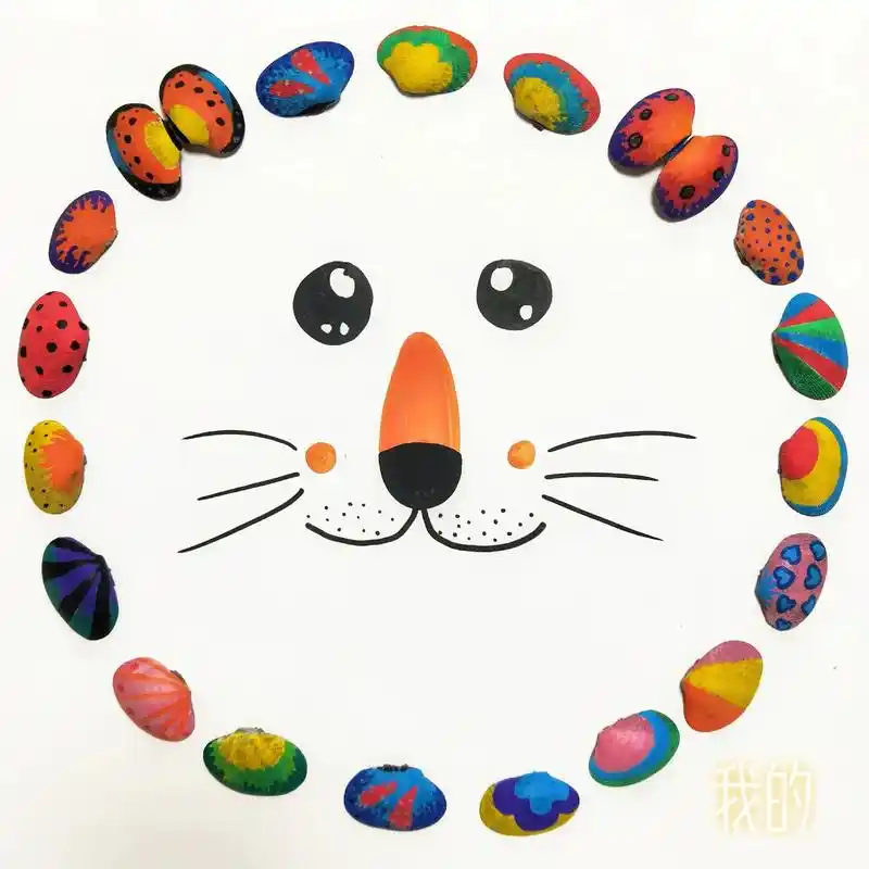 贝壳创意手工画.吃剩的贝壳别扔,帮大家试过了,真的可以让孩子 - 抖音