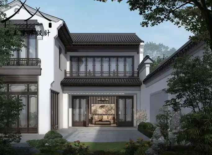 现代四合院别墅  中式四合院庭院