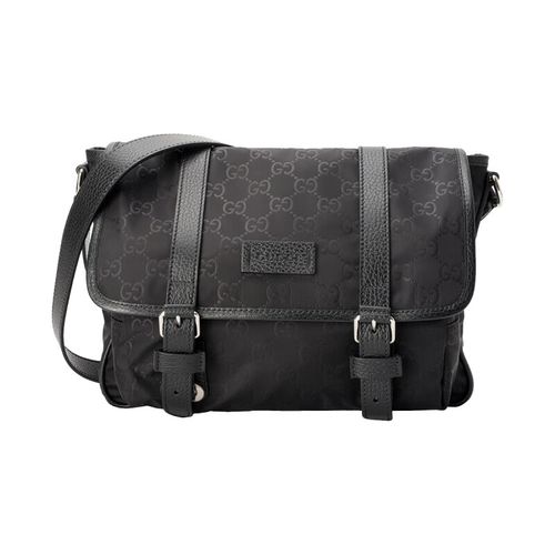 gucci古驰 男包男士经典印花翻盖休闲邮差包 黑色510335 k28an 1000