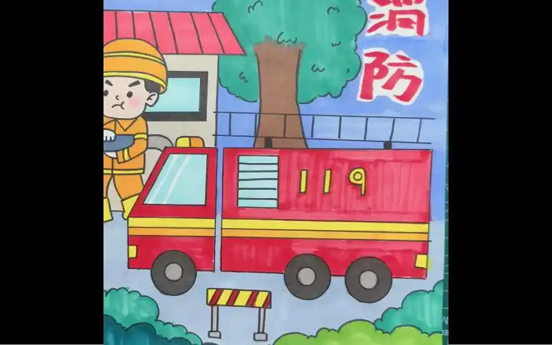 消防车简笔画