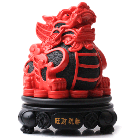 小号九转富贵天宝鸿运貔貅摆件★360度旋转红色漆雕貔貅_本命佛总部
