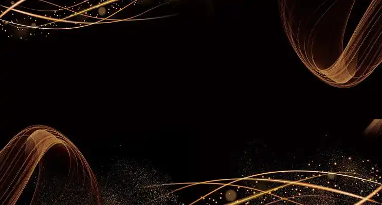 大气金粉简约商务新年猪年2019年会晚会签到处黑色背景素材