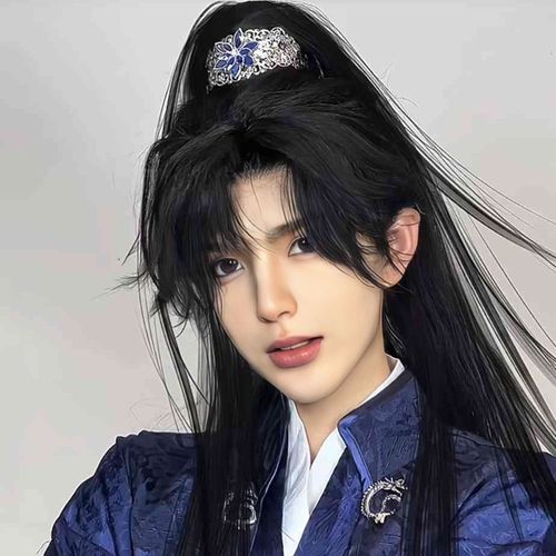 新款假发男长发国风少年新中式高马尾古装汉服cos仙侠网红高马尾