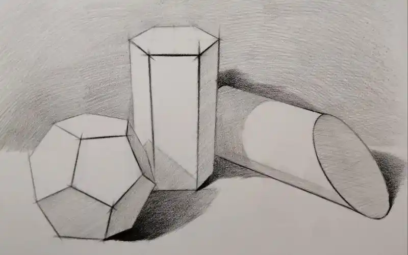 素描入门几何体组合结构素描画法小教程绘画素描