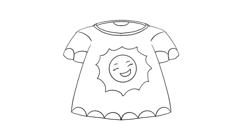 夏天短袖可爱简笔画