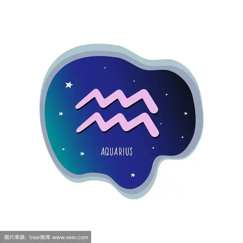 水瓶座矢量标志.星座.空间说明