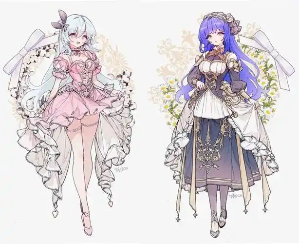 太萝莉了动漫少女华丽礼服服饰设计素材分享