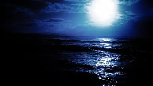 夜晚海边唯美风景桌面壁纸