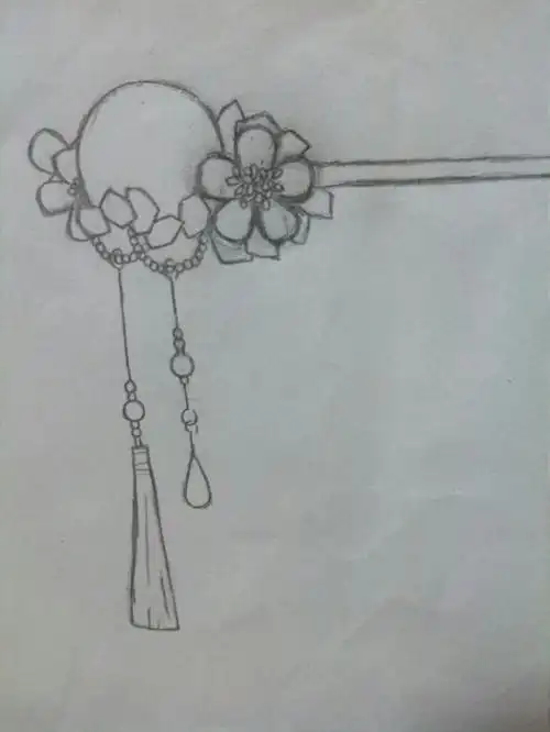 发饰大人古风汉服发簪盘发古代头饰流苏簪子公主步摇儿童头饰简笔画