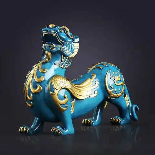 铜欣祥创意彩铜瑞兽貔貅摆件招财家居装饰品客厅办公室工艺品摆件