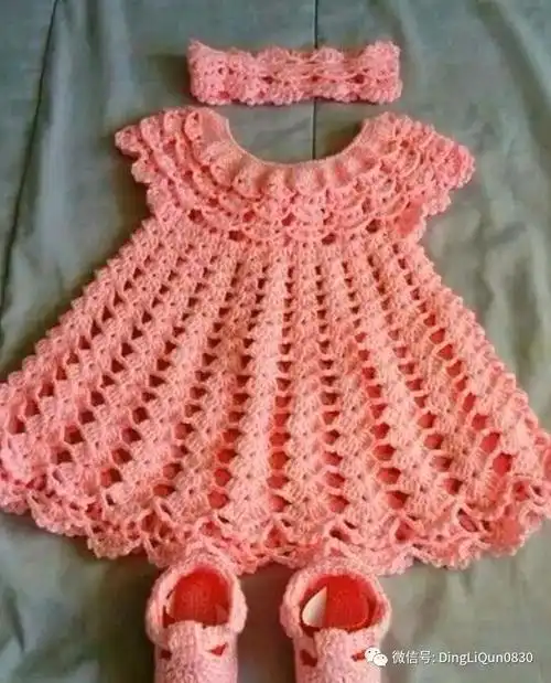 「针织作品」40款漂亮的儿童钩花连衣裙