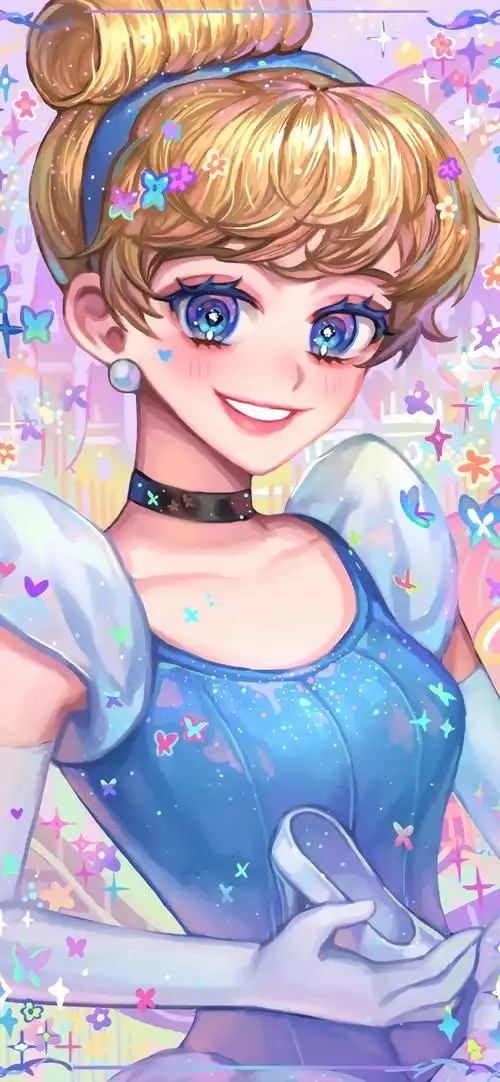 迪士尼公主手绘美图抖音最火仙女壁纸(2)