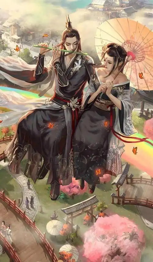 古装手绘动漫人物情侣