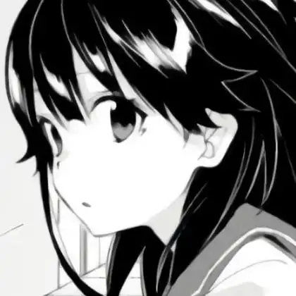 漫画黑白头像女可爱二次元卡通图片