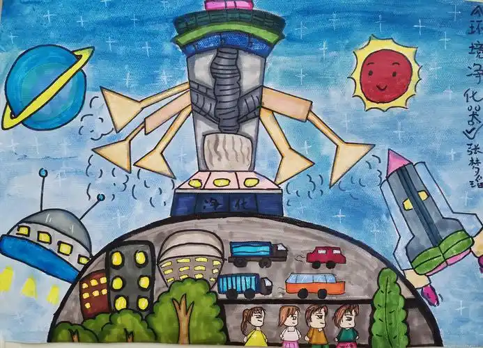 天王学校在秦都区少年儿童 "小制作,小发明"暨科学幻想绘画展评中喜获