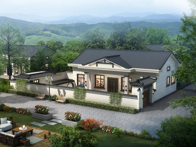 一层别墅-带庭院-全套设计图纸 - 住宅在线