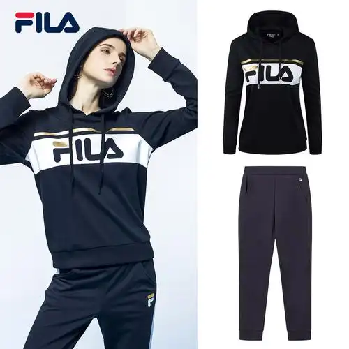 套装女休闲运动服_fila斐乐女套装2018秋季新款休闲运动时尚潮流运动