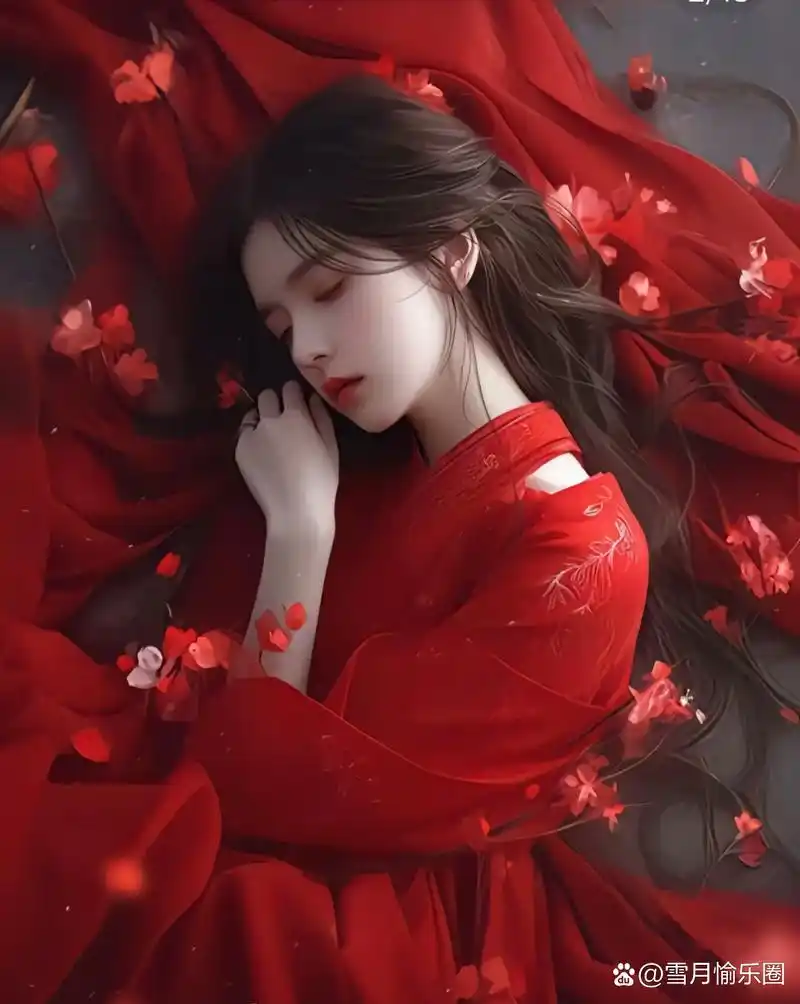 惊鸿一瞥,一眼万年,古风红衣女子#你心中的国漫top