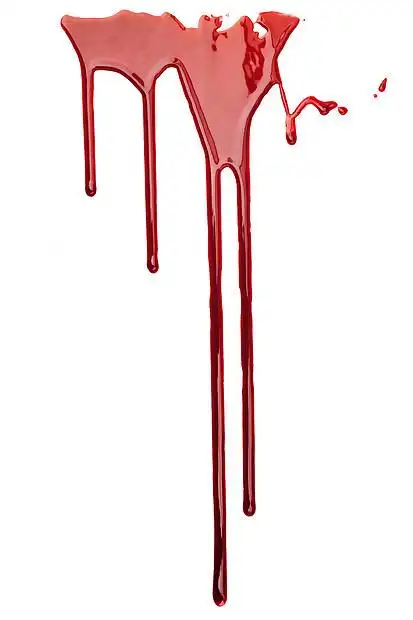 白色背景上分离出的红色滴血