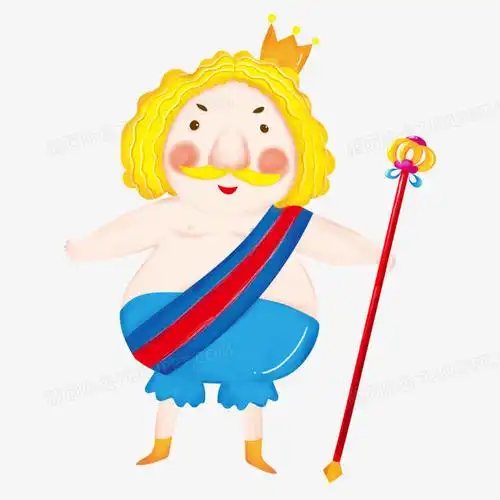 手绘卡通可爱国王素材