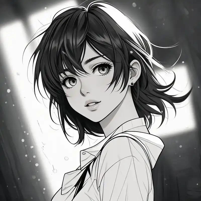 78白发美少女,漫画风头像78