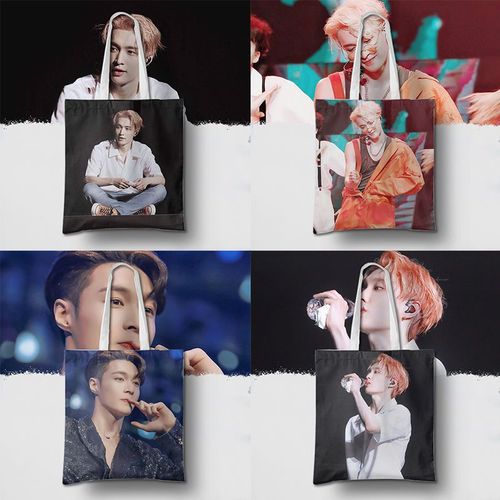 张艺兴lay周边帆布包小绵羊应援单肩手提袋百搭大容量购物帆布袋