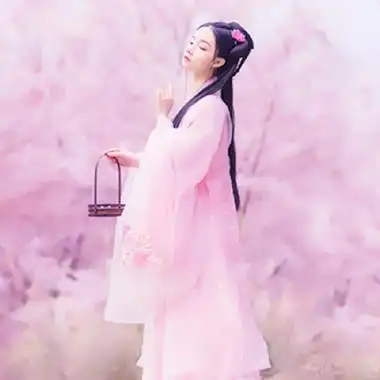 粉色古风仙女qq头像意境唯美女生图片