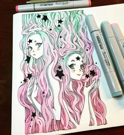 马克笔绘画作品(马克笔绘画作品图片大全)