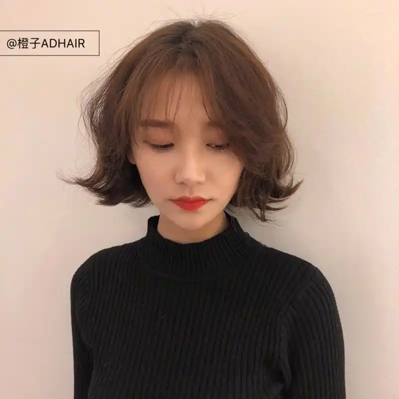 短发气垫烫 外翻短发 韩式短发 空气刘海 瘦脸短发 蓬松气垫烫 北京