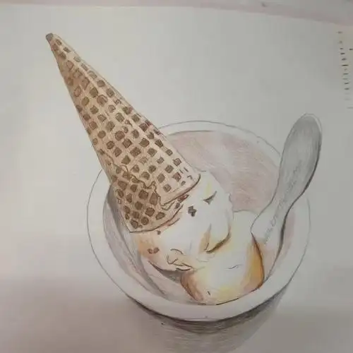 彩铅甜筒冰淇淋