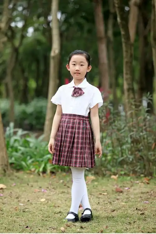 深圳市校服莎臣豹校服小学生女夏季衬衣制裙领花135cm